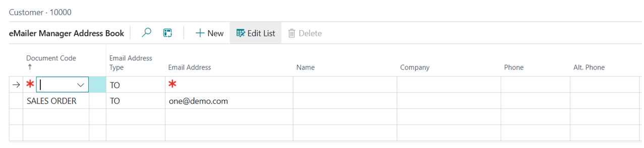 Address Book, New Entry