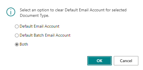 Clear Default Email Setup