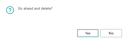 Message: Confirm Deletion