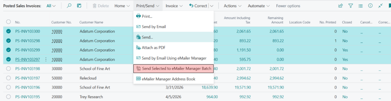 Batch Send by Email Using eMailer Manager