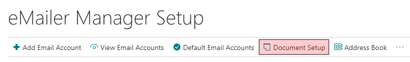 eMail Manager Setup Menu