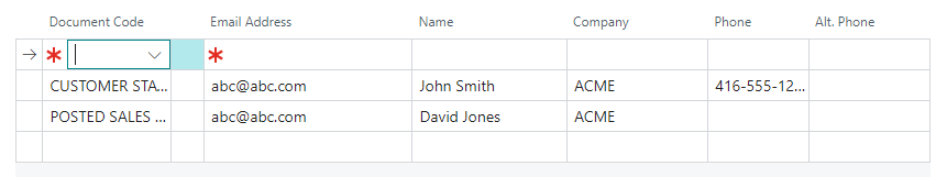 Address Book, New Entry