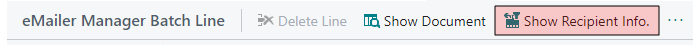 Batch Line Toolbar, Show Recipient Info