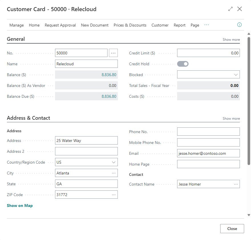 Customer Card