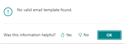 Error: No Valid Email Template Found