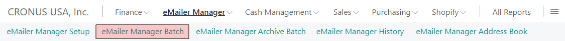 Menu, eMailer Manager Batch Selected