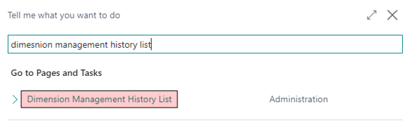 Dimension Manager History