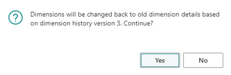 Confirmation Message: Undo Dimension Change