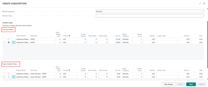 Create Subscription License Information