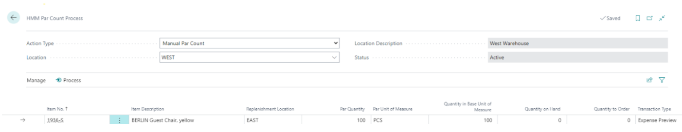 Par Count Process Example