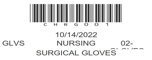 Image showing a bar code label for surgical gloves. 