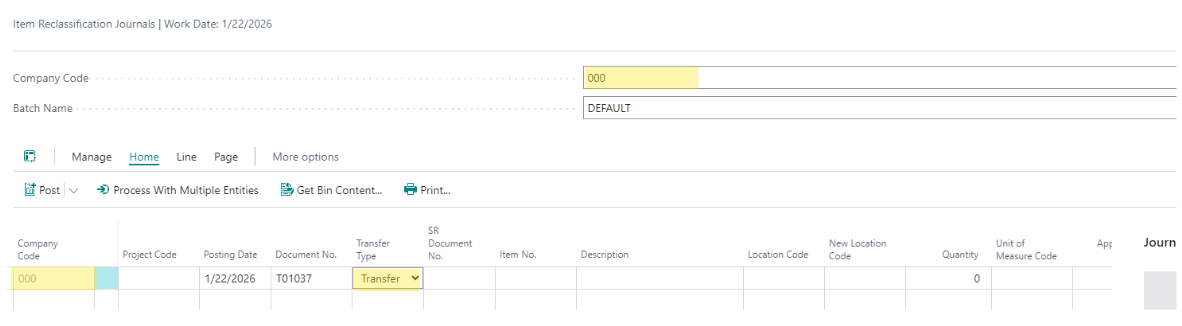 Item Reclassification Journal