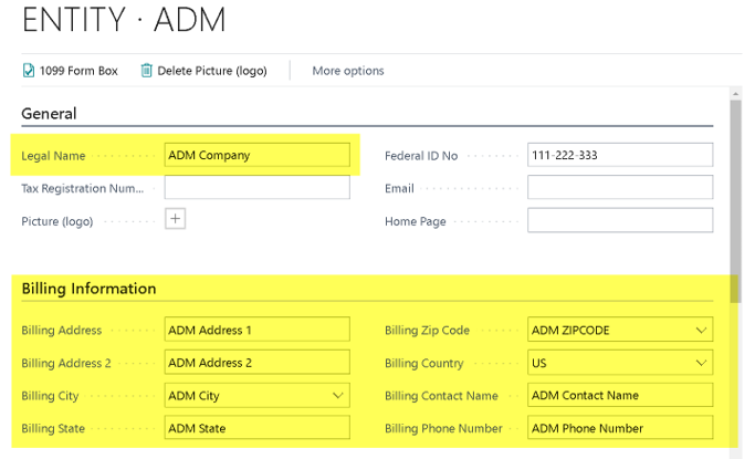 Address Source, Single Entity