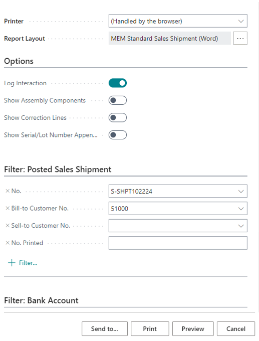 Sales Shipment Report