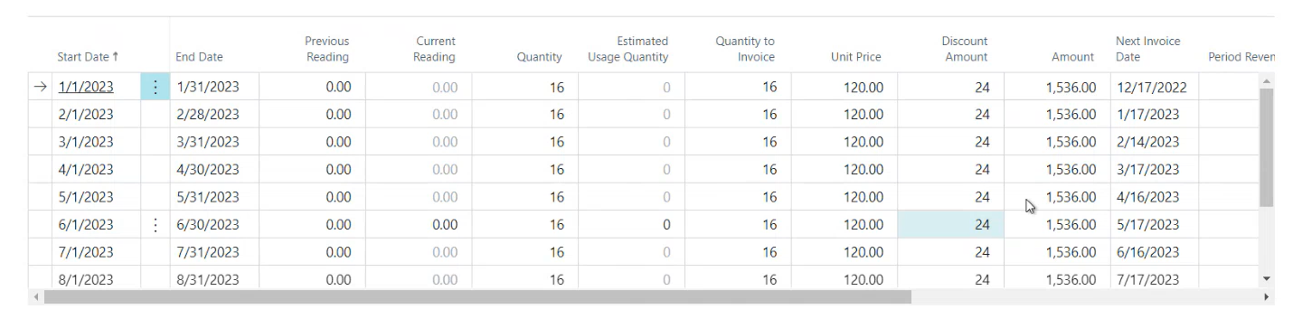 Billing Details Screen