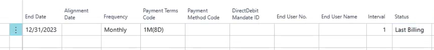 Billing Schedule Status Change