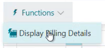 Menu Display Billing Details