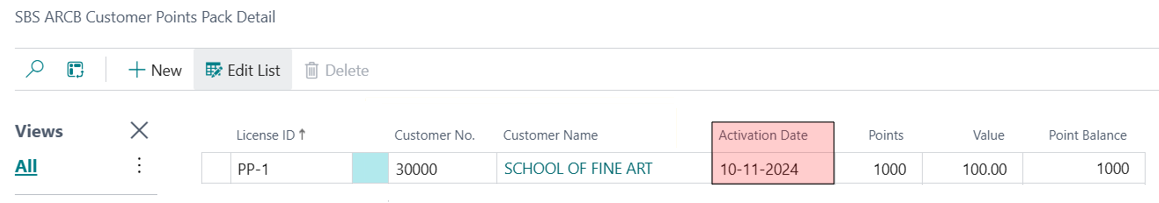 Point Balance, Modify Date