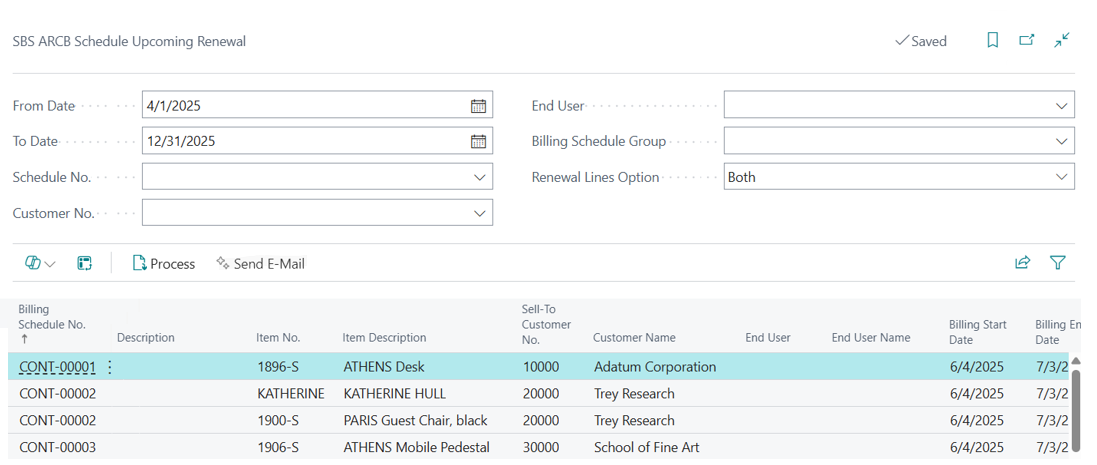 Schedule Upcoming Renewal